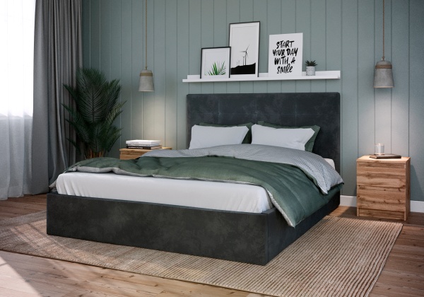 Кровать Диана велюр серый