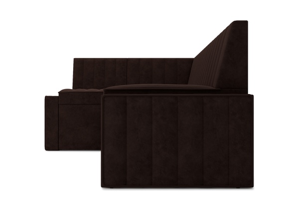 Кухонный угловой диван дельфин Вермут микровелюр коричневый