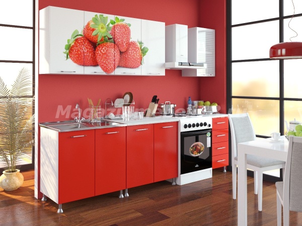 Кухонный Гарнитур Виктория Фотопечать ЛДСП 2м.