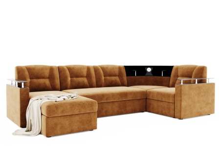 Диван Угловой Тидус с ножками-кубышками Ш-3000 х Г-1700 х В-950 мм/Спальное место Ш-1250 х Г-2600 мм