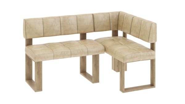 Кухонный уголок «Мадрид №1» Дуб Каньон светлый/ткань Richie Caramel